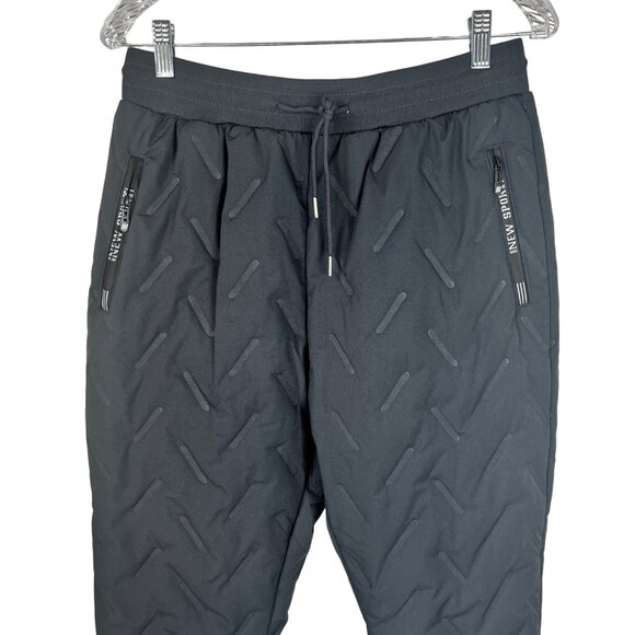 Fleece Lined Quilted Pants Mens Medium Gray New Pockets Warm Winter - Picture 3 of 10